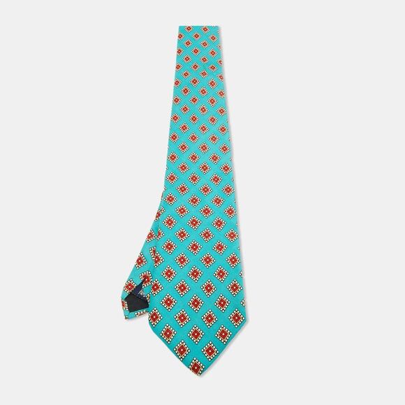 Burberry Vintage Blue Print Silk Tie